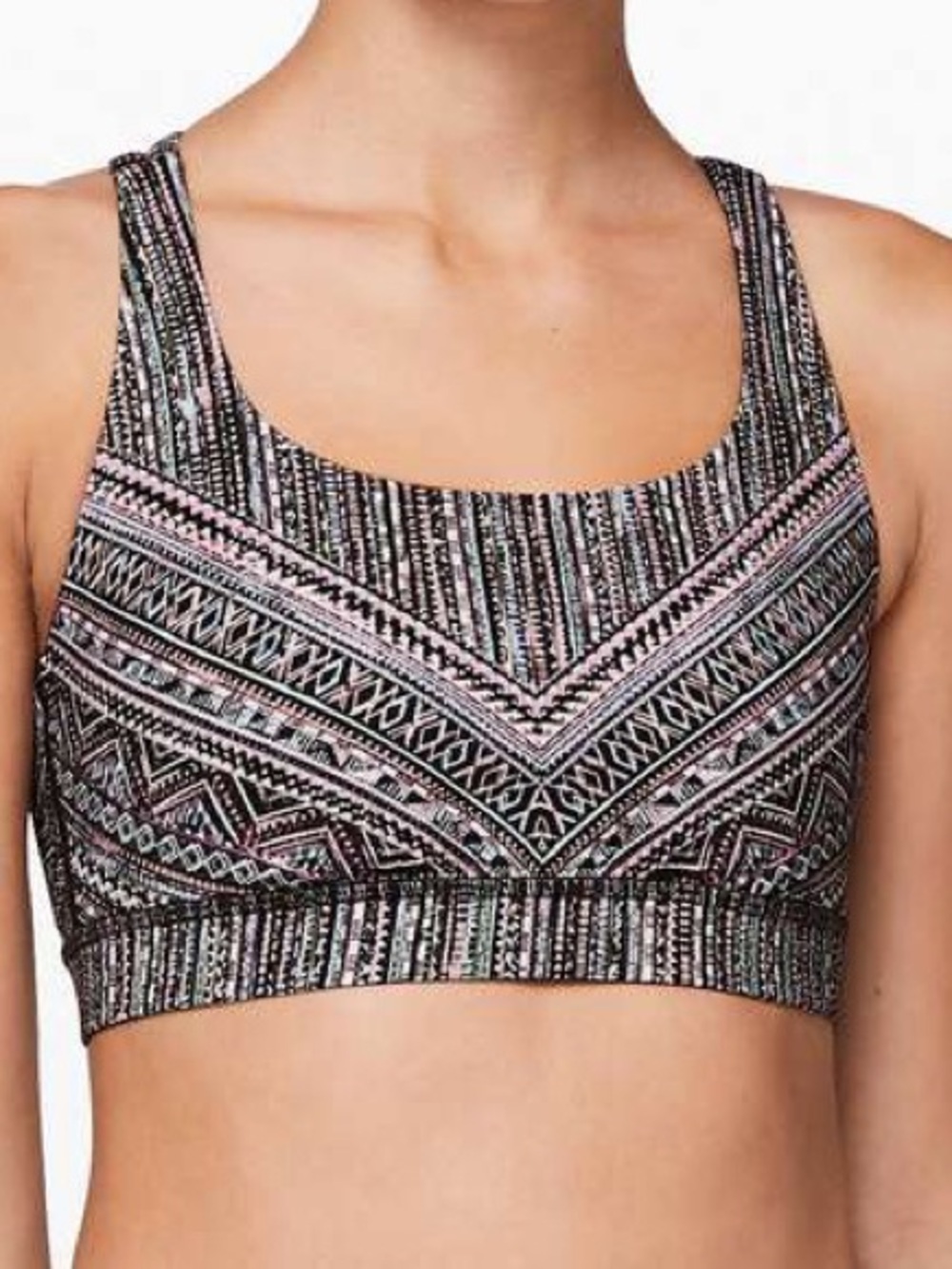 Lululemon Energy Bra Tribal Pace Energy Bra White Black size 8